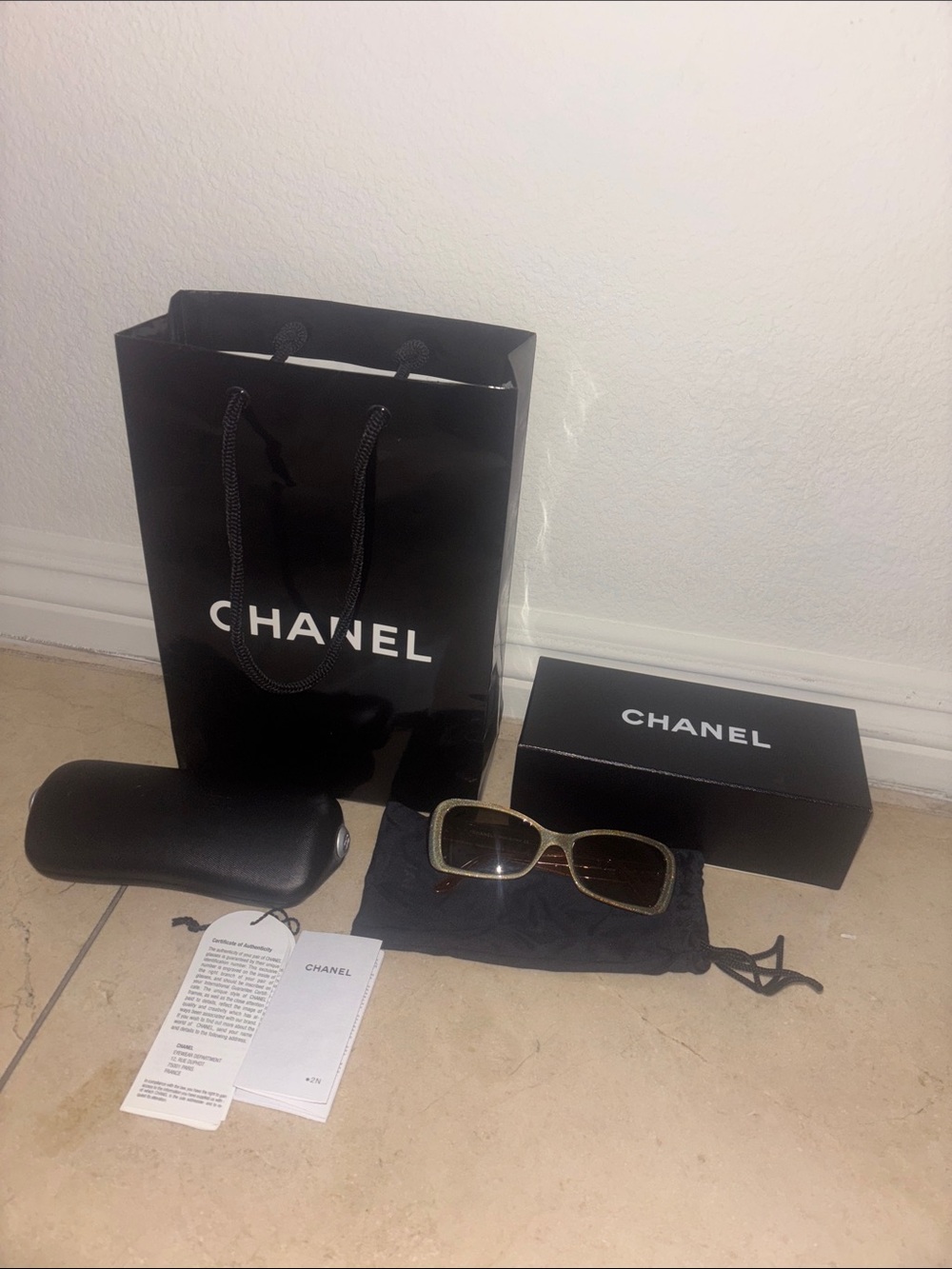 Vintage 2000s CHANEL Sand Brown Shooting Star CC Sunglasses